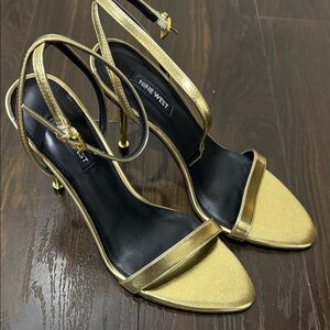 Nine West Metallic Gold Heels